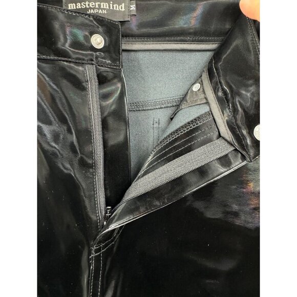 Mastermind Japan Size M 28X29 Shiny Black Pants Faux Leather - Picture 8 of 8